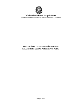 Relatório de Gestão - Ministério da Pesca e Aquicultura