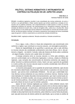 pol&iacute;tica, sistemas normativos e instrumentos de controle da polui&ccedil;&atilde;o