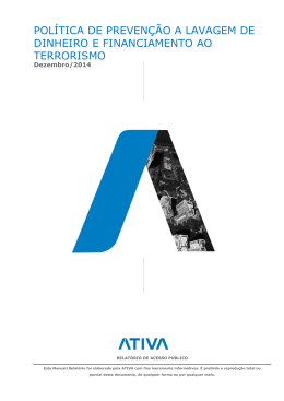 Pol&iacute;tica de PLD - Ativa Investimentos