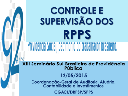 Controle e supervisão dos RPPS