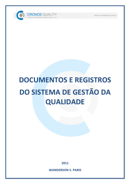 documentos e registros do sistema de gestão da