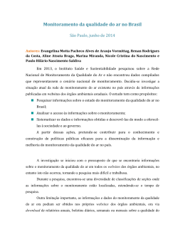 Monitoramento da qualidade do ar no Brasil