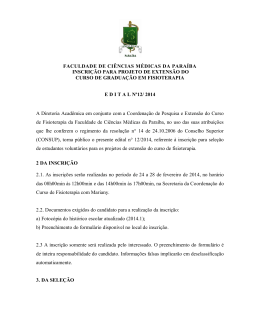 Edital - Processo Seletivo para Extens&atilde;o 2014.1