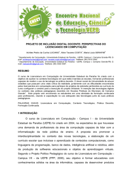 PROJETO DE INCLUSÃO DIGITAL DOCENTE: PERSPECTIVAS DO