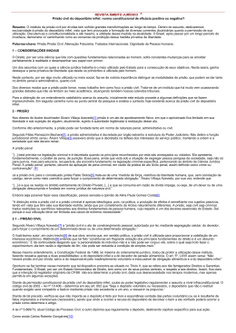REVISTA &Acirc;MBITO JUR&Iacute;DICO &reg; Pris&atilde;o civil do deposit&aacute;rio infiel