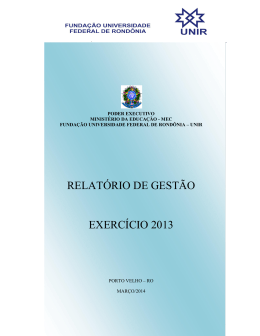 RELATÓRIO DE GESTÃO EXERCÍCIO 2013 - Institucional