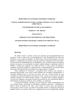 dimensões da economia solidária no brasil carlos alberto