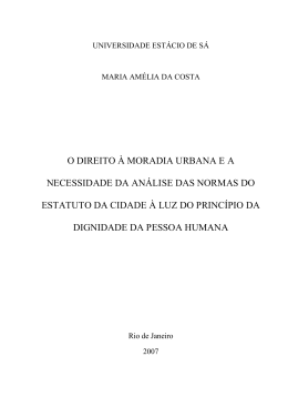 o direito à moradia urbana e a necessidade da análise das normas