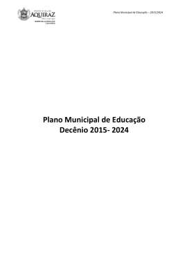 Plano Municipal de Educação Decênio 2015- 2024