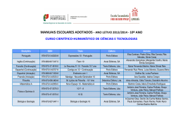 manuais escolares adotados - ano letivo 2013/2014