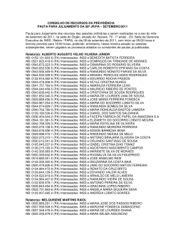 SETEMBRO/2011 Pauta para Julgamento dos recursos da
