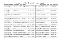 Ano Letivo 2014/2015 - Lista de manuais adotados