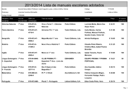 2013/2014 Lista de manuais escolares adotados