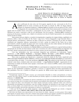I MIGRA&Ccedil;&Atilde;O E F UTEBOL : O C ASO P ALESTRA I T&Aacute;LIA