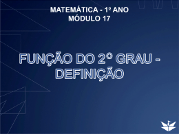 FUN&Ccedil;&Atilde;O DO 2O GRAU