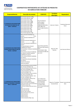 Listagem das Cooperativas da Agrifam