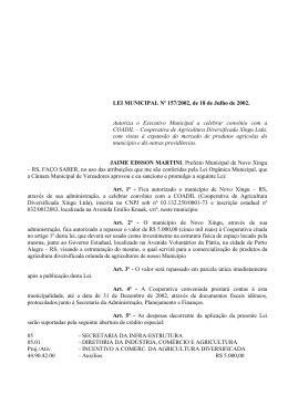 PROJETO DE LEI Nº - Prefeitura Municipal de Novo Xingu