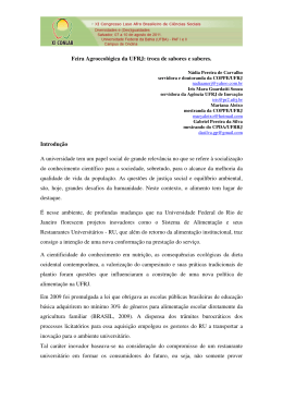 Feira Agroecol&oacute;gica da UFRJ - XI Congresso Luso Afro Brasileiro