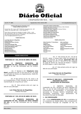 Di&aacute;rio Oficial - Prefeitura Municipal de Chapad&atilde;o do Sul