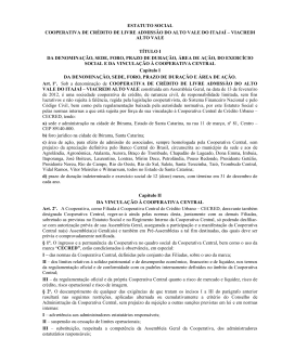 estatuto social cooperativa de cr&eacute;dito de livre