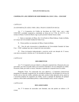 ESTATUTO SOCIAL DA COOPERATIVA DE CR&Eacute;DITO DE