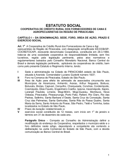 COOPERATIVA DE CR&Eacute;DITO RURAL DOS FORNECEDORES DE