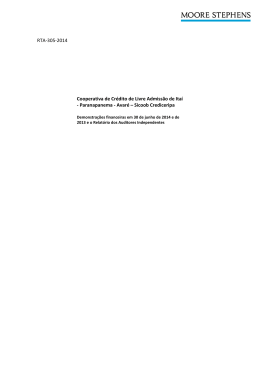 RTA-305-2014 Cooperativa de Cr&eacute;dito de Livre Admiss&atilde;o de