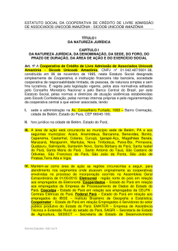 estatuto social da cooperativa de cr&eacute;dito de livre