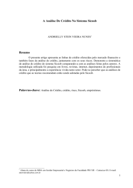 A An&aacute;lise de Cr&eacute;dito no Sistema Sicoob