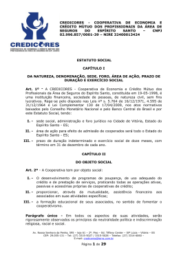 ESTATUTO DA COOPERATIVA DE ECONOMIA E