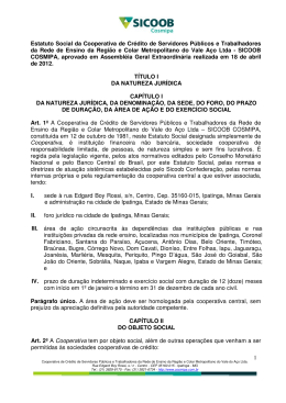 1 Estatuto Social da Cooperativa de Cr&eacute;dito de Servidores P&uacute;blicos