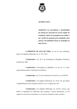 Justificativa - Prefeitura de Juiz de Fora