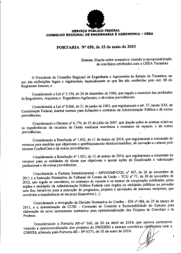 Portaria 050/2015 - Crea-TO
