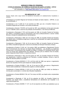 Delibera&ccedil;&atilde;o 1047