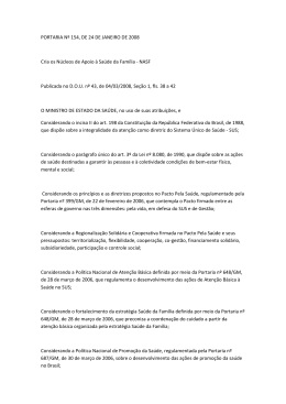 PORTARIA Nº 154, DE 24 DE JANEIRO DE 2008 Cria os Núcleos