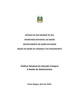 Política Estadual de Atenção Integral à Saúde de Adolescentes