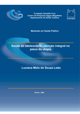 Sa&uacute;de do adolescente: aten&ccedil;&atilde;o integral no plano