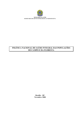 política nacional de saúde integral das populações do campo e da