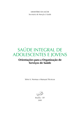 Saúde integral de adolescentes e jovens: orientações