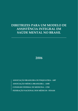 diretrizes para um modelo de assist&ecirc;ncia integral em sa&uacute;de mental