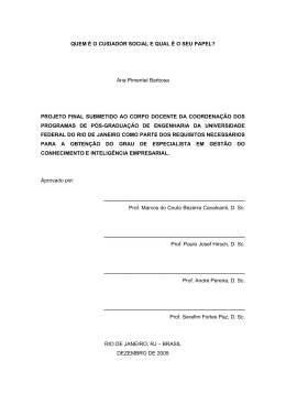 QUEM &Eacute; O CUIDADOR SOCIAL E QUAL &Eacute; O SEU - Crie