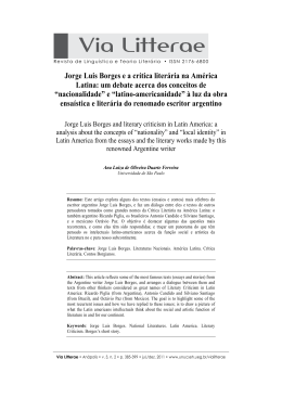 Jorge Luis Borges e a cr&iacute;tica liter&aacute;ria na Am&eacute;rica Latina: um debate