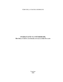 História e Crítica Literária em Alexandre Eulalio