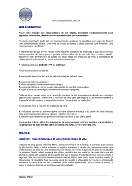 QUE RESENHA