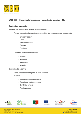 UFCD 0350 – Comunicação interpessoal – comunicação