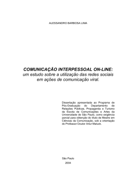 COMUNICAÇÃO INTERPESSOAL ON-LINE