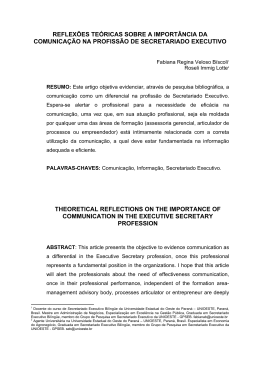 a comunica&ccedil;&atilde;o na profiss&atilde;o de secretariado executivo