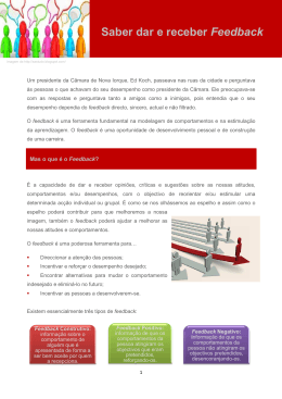 Saber Dar e Receber Feedback