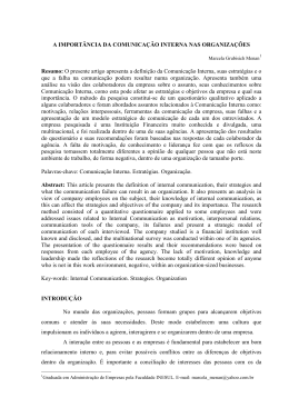 A Import&acirc;ncia da Comunica&ccedil;&atilde;o Interna nas Organiza&ccedil;&otilde;es