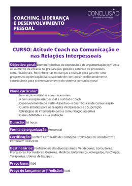 CURSO: Atitude Coach na Comunicação e nas Relações